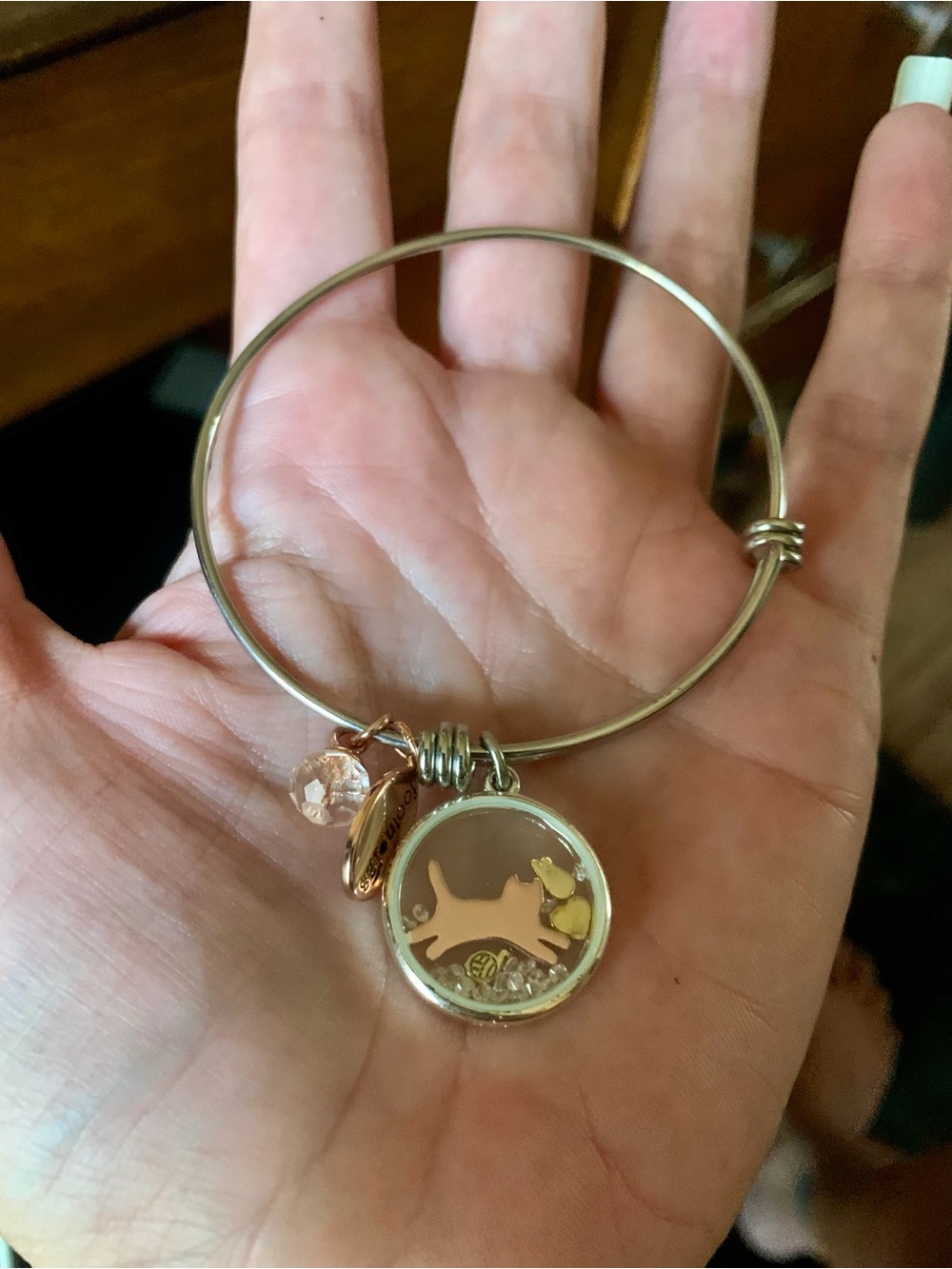 Footnotes Rose Gold & silver bangle bracelet #47